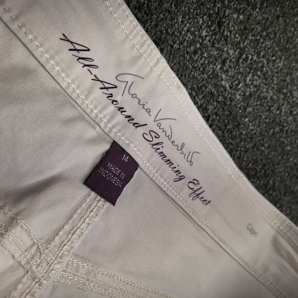 Gloria Vanderbilt Womens 14 (37x20) Denim Skimmer Cuffed Capris Pants - Picture 5 of 12